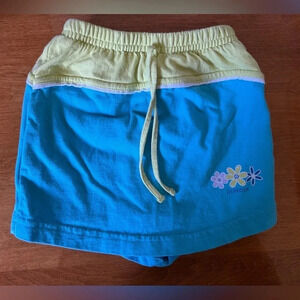 Vintage Oshkosh  Skort Green & Blue with Flowers | 12M Baby Girl